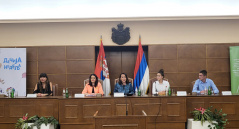 4 October 2022 National Assembly Deputy Speaker Snezana Paunovic opens the student parliament session organised under auspices of Children’s Week